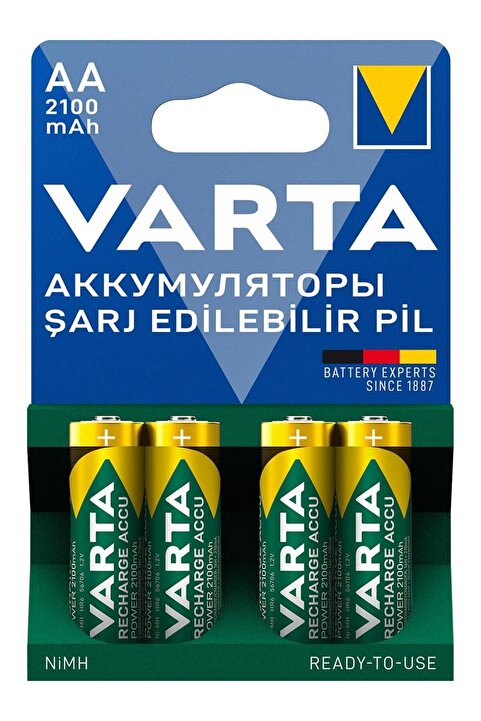 Varta Power Şarj Edilebilir Kalem Pil 2100Mah AA 4'Lü Paket