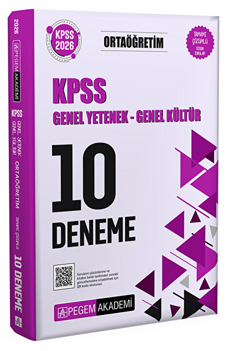 Pegem Akademi Yayıncılık 2026 KPSS Genel Yetenek Genel Kültür Ortaöğretim Tamamı Çözümlü 10 Deneme