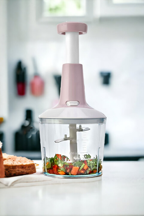 Comprox El Rondosu , Bas Kes Pratik El Robotu 1000ml Yeni Nesil Doğrayıcı, 5 Bıçaklı Manuel Doğrayıcı