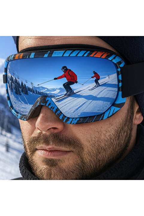 Angel Eyes Kayak Gözlüğü Antifog Ventilli Uv Korumalı Güneş Kar Gözlük Aynalı Gümüş Snowboard Glasses Sporu