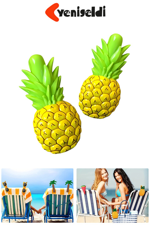 Yenigeldi 2 Adet Ananas Plaj Havlu Mandal Klipsi – Rüzgara Dayanıklı, Güçlü Tutuş ve Eğlenceli Tasarım