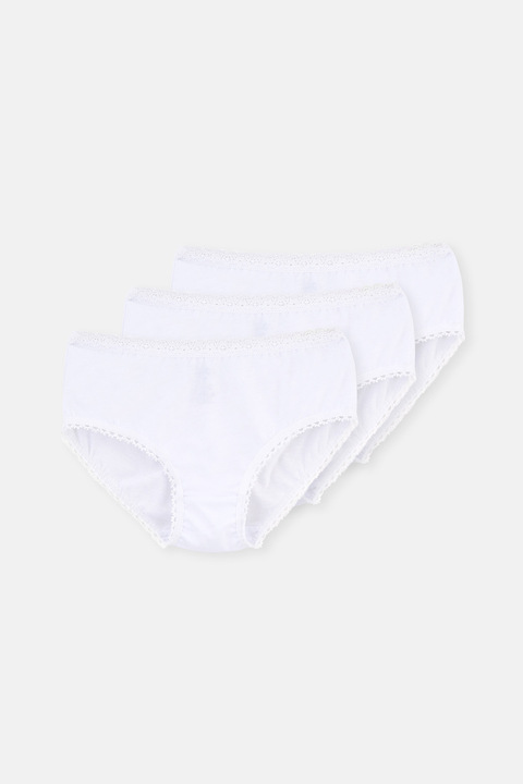 Dagi Beyaz 3'lü Penye Kız Çocuk Slip Külot