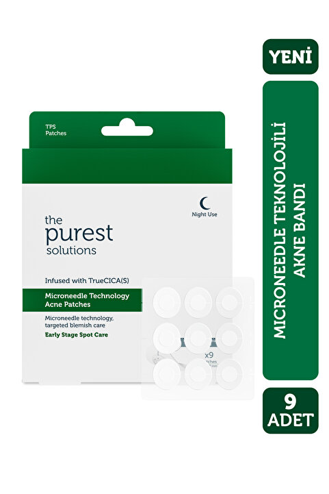 The Purest Solutions Microneedle Teknolojili Akne Patch, Akne Karşıtı Yama, Mikroiğneli Bant, 9'lu Patch