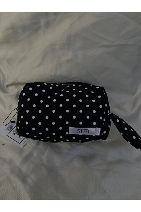 Sublime Butik Puantiyeli Puff Makyaj Çantası / Kalemlik