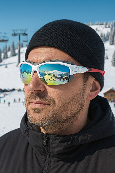 Angel Eyes Kayak Gözlüğü Antifog Ventilli Uv Korumalı Güneş Kar Gözlük Beyaz Gökkuşağı Cam Snowboard Sporu