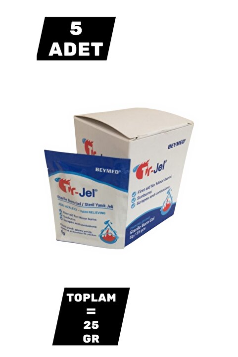 TR-JEL 5 GR STERİL İLK YARDİM YANIK JELİ 5 ADET TOPLAM 25 GR