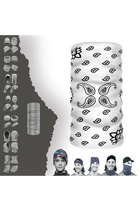 DeBuff Collar E-Taktik Damla Desenli Etnik Buff Baf Dikişsiz Tüp Yazlık Boyunluk Bandana