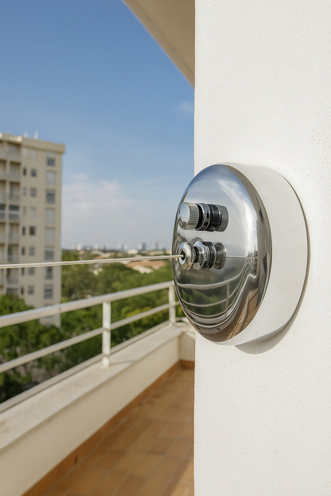Efesteel Balkon Çamaşır İpi 3 Mt (Duvara Monte, Geri Toplanır)