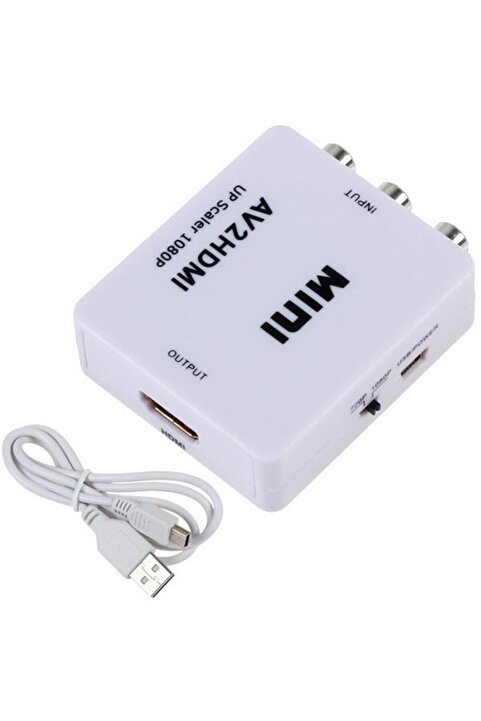 Alfais AV RCA TOS to HDMI Çevirici Dönüştürücü Tüplü TV Adaptörü - 4553