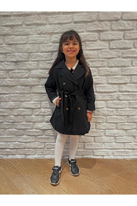 RESSHO Çocuk Unisex Kemerli Su Geçirmez Trençkot