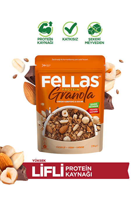Fellas Protein Granola - Karışık Kuruyemiş & Kakao (270 g)