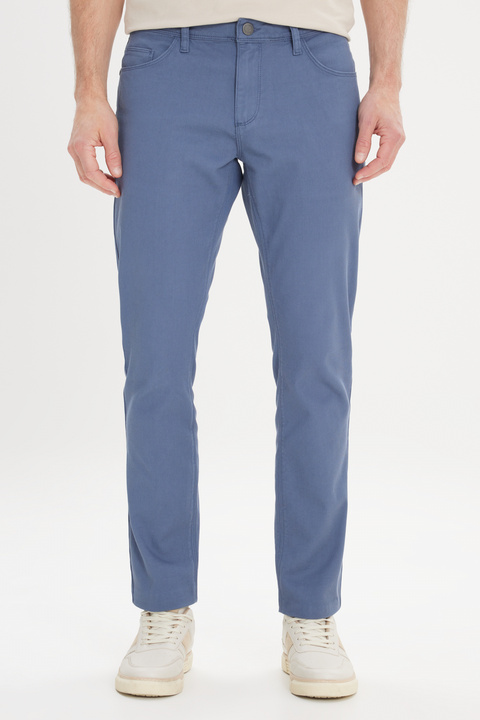 Altınyıldız Classics Erkek Petrol Slim Fit Dar Kesim 5 Cep Armürlü Esnek Pantolon