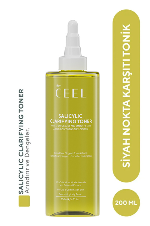 The Ceel Yağlı ve Akneye Eğilimli Ciltler İçin Salisilik Asitli Tonik Niacinamide, Green Tea 200 ML