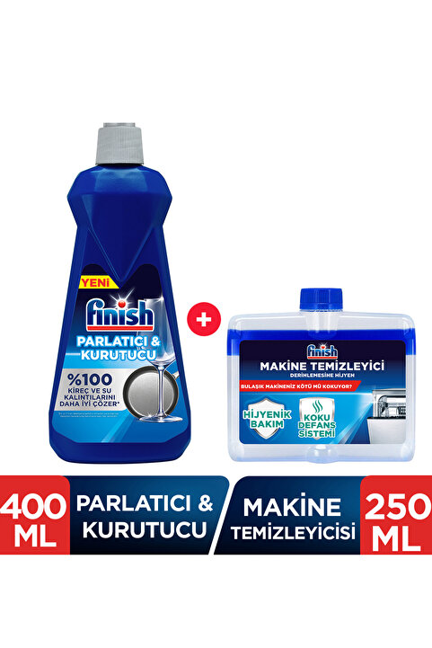 Finish Bulaşık Makinesi Parlatıcı 400 ml + Makine Temizleyici Sıvı 250 ml