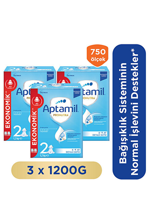Aptamil 2 Prebiyotikli Devam Sütü 1200 X3 Adet 3600 Gr