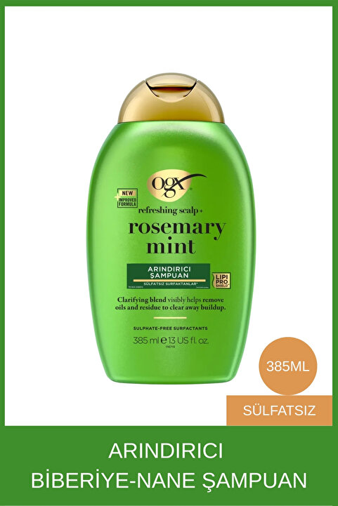 OGX Biberiye & Nane Arındırıcı Sülfatsız Şampuan 385 ml
