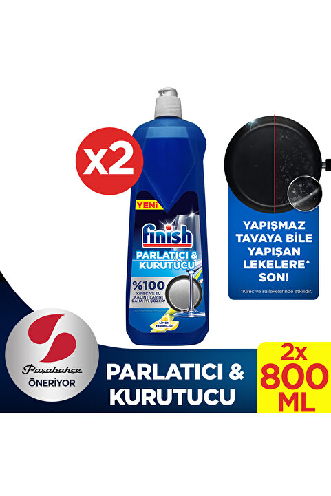 Finish Bulaşık Makinesi Parlatıcı & Kurutucu Sıvı Limon 800 ml x 2