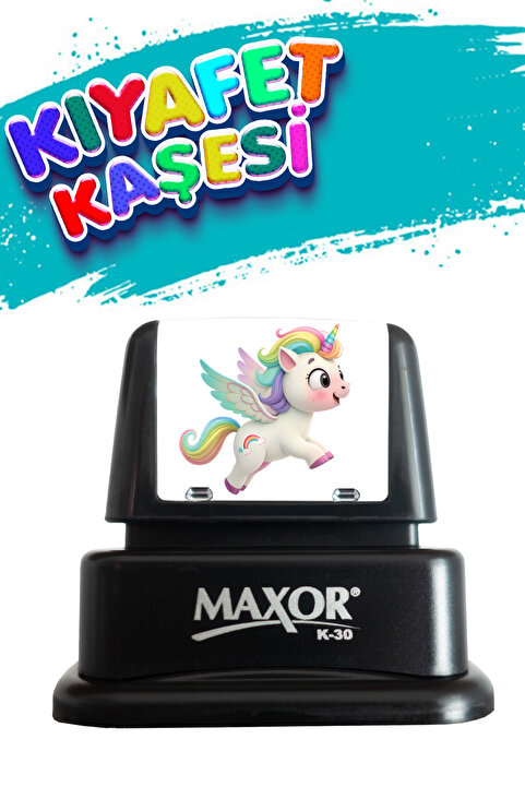 maxor Kıyafet Kaşesi Unicorn Temalı Öğrenci Kaşesi / Kreş / Anaokulu / Ilkokul Öğrenci Kumaş Elbise Kaşesi