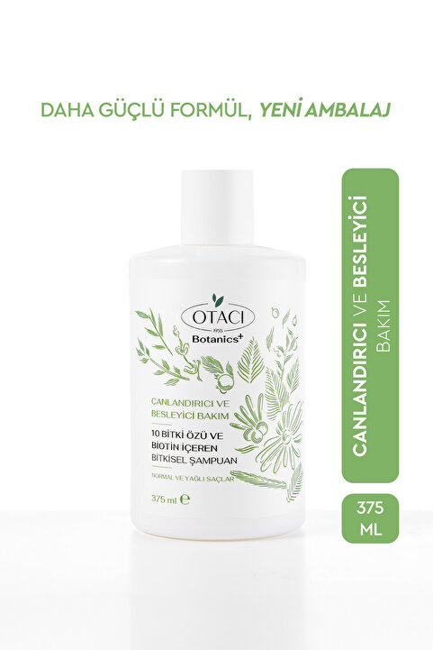 Otacı Botanics+ Canlandırıcı & Besleyici Bakım - 10 Bitki Özü ve Biotin İçeren Bitkisel Şampuan