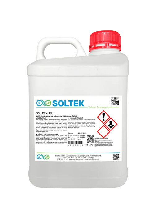SOLTEK KİMYA En Güçlü Boya Sökücü Jel- SOL REM JEL 5 KG