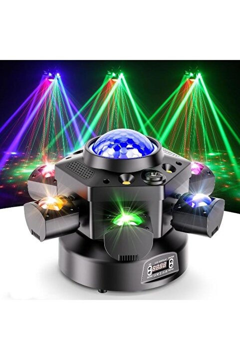 DJ PRO 6 BAŞLI CREE LED NEW EFEKTLİ 150 WATT LED STROBE LAZER ROBOT IŞIK