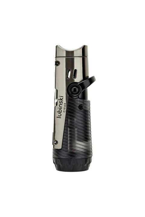 Lubinski Lion İğneli + Delicili Tek Torch Puro Çakmağı Gunmetal