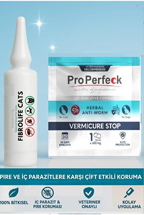pro perfeck Kedi Ve Köpek Iç-dış Anti-parazit -Uzaklaştırıcı Bitkisel Damla Ve Tablet Vitamini Ödül (1 adet)