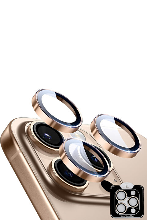 EVAX [Kolay Lens] iPhone 16 Pro Max / 16 Pro Uyumlu Safir Kamera Lens Koruyucu Kolay Kurulum Aparatlı