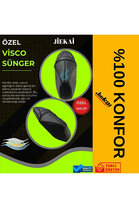 Jiekai KUBA BRİLLANT Konfor Sele Sele Kılıfı Visco Sünger (YIRTILMAYA DAYANIKLI) Su geçirmez J-2