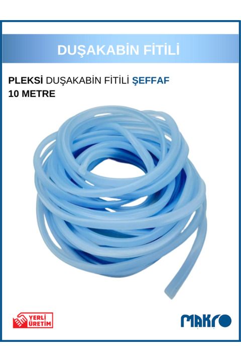 GLASSMAKRO Duşakabin Cam Fitili Duşa Kabin Pleksi Fitili Şeffaf 10 Metre