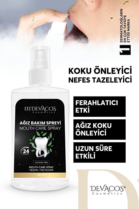 DEVACOS Premium Ağız Kokusu Önleyici Sprey Ağız Kokusu Spreyi 50ml Anında Ağız Kokusu Giderici 8