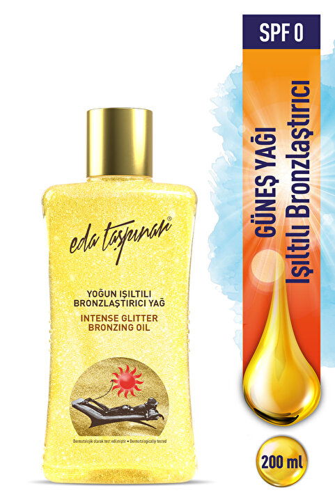 Eda Taşpınar Işıltılı Bronzlaştırıcı Güneş Yağı SPF 0 – Simli Bronzing Oil & Yoğun Bronzluk 200 ml