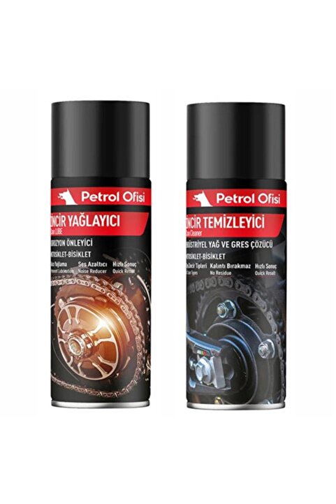 Petrol Ofisi PO Motosiklet Zincir Yağı ve Temizleme Sprey Seti