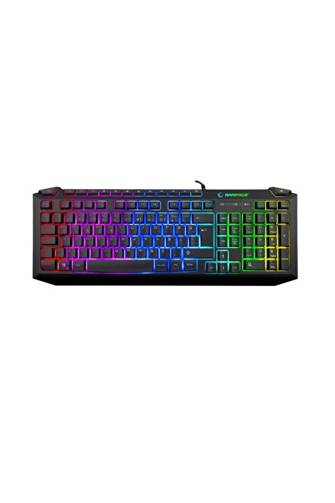 Rampage KB-R310 BROKER V2 Siyah Usb Gökkuşağı Zemin Aydınlatmalı 12800 DPI Oyuncu Klavye + Mouse Set