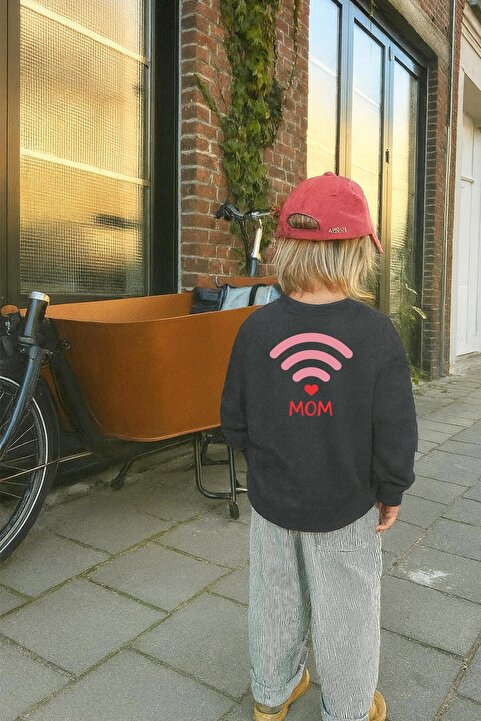 Monila Unisex Sırtı Baskılı 3 İplik Kumaş Pamuklu Sweatshirt