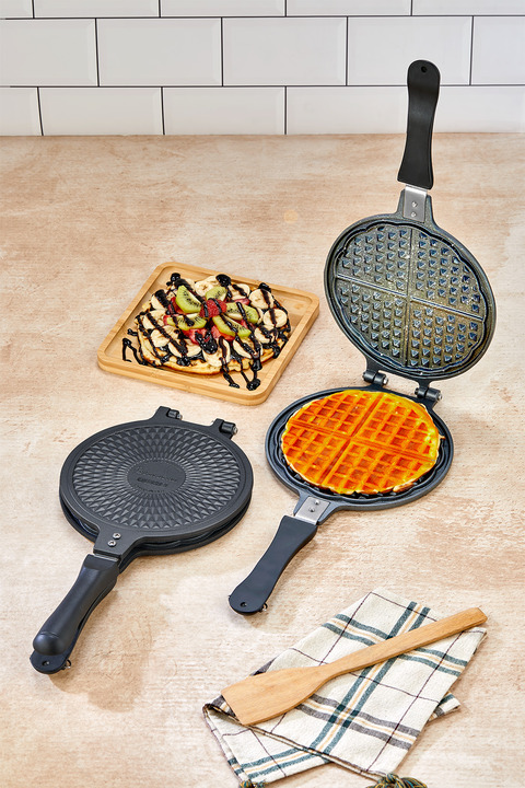PoloChef Döküm Waffle Tavası Bakalit Sap