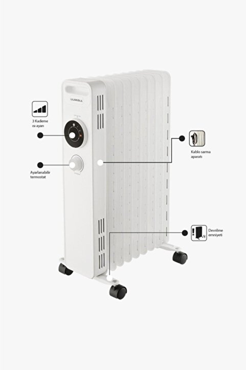 Luxell LUX-1225 9 Dilim 2000 Watt Yağlı Radyatör - Beyaz