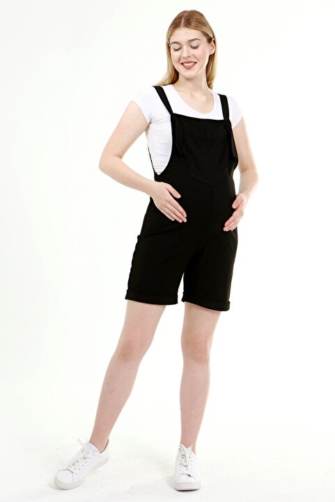 Luvmabelly MYRC6205 - Siyah Hamile Şort Salopet
