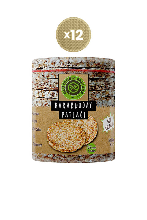 GLUTENSİZ FABRİKA Karabuğday Patlağı Sade 88 G X 12 Paket (GLÜTENSİZ & VEGAN)