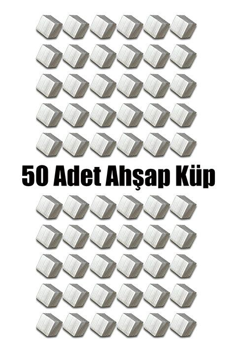 YAHO OYUNCAĞIN DOĞAL HALİ Ahşap Eğitici Küp Bloklar 2*2*2 Cm 50 Adet Küp