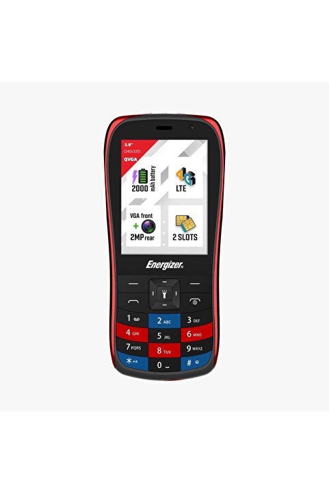 Energizer E284S DUAL 4G BLACK-RED TUŞLU CEP TELEFONU (ENERGIZER TÜRKİYE GARANTİLİ)