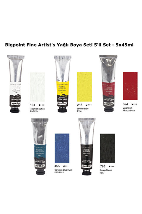 Bigpoint Fine Artist's Yağlı Boya Seti 5'li Set - 5x45ml