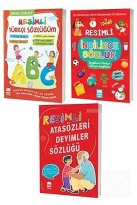 Genel Markalar Resimli Türkçe İngilizce ve Atasözleri Deyimler Sözlükleri - 3 Kitap Set TDK Uyumlu