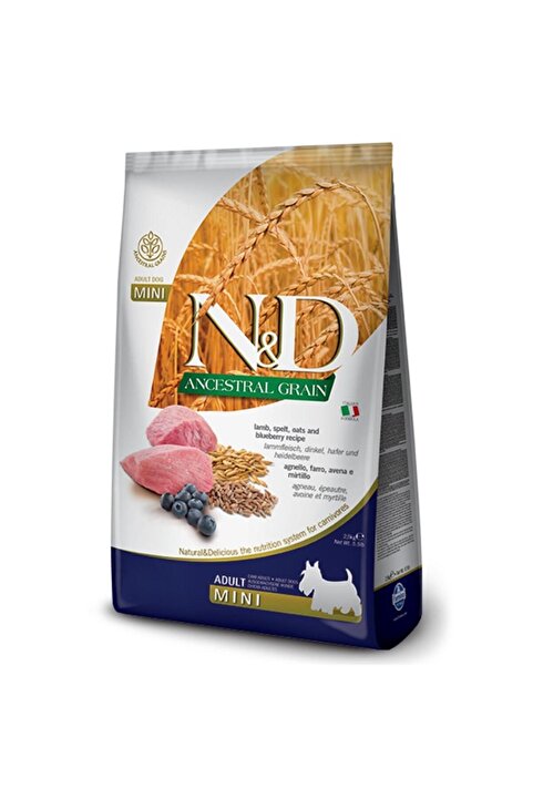 N & D Düşük Tahıllı Kuzu Etli Yaban Mersinli Mini Yetişkin Köpek Maması 7 Kg