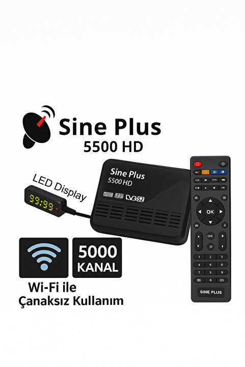Sine Plus Bt-5500 Hd Wıfı Uydu Alıcısı Canakli Canaksiz Wifi