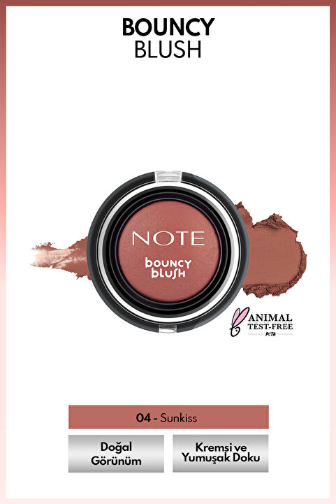 Note Cosmetics Bouncy Blush Yumuşak Kremsi Allık - 04 Sunkiss
