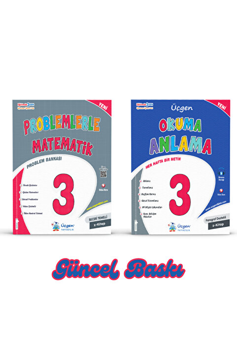 Üçgen Yayıncılık 3.sınıf Türkçe Okuma Anlama + Problemlerle Matematik