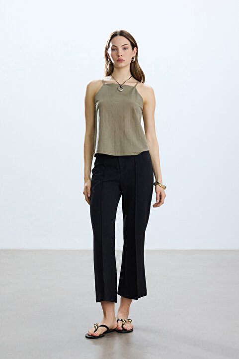 BE BLUE SİYAH FLARE PANTOLON