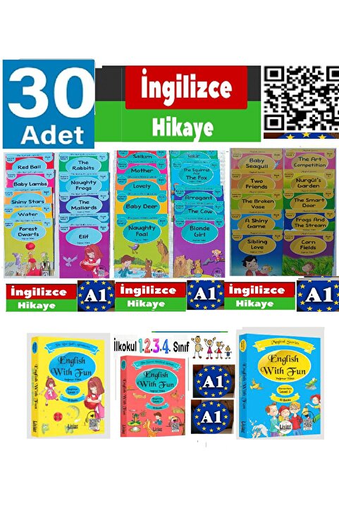 Language Publishers Ilkokul 1. 2. 3. 4. Sınıf 30 Farklı Ingilizce Hikaye Okuma Kitabı Seti Alıştırmalı, Q.R. Kodlu