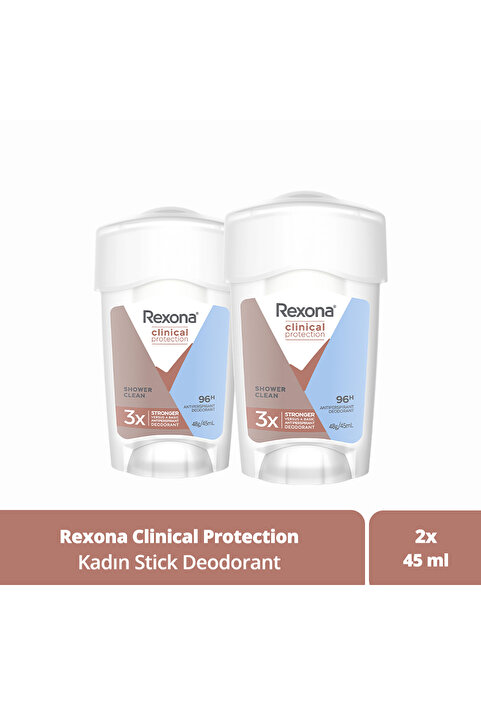 Rexona Clinical Protection Kadın Stick Deodorant Shower Clean 45 ml x2